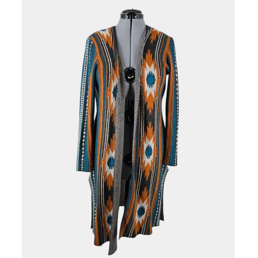 Rock & Roll Cardigan Women's XL Aztec Cowgirl Southwestern Duster Boho OpenFront